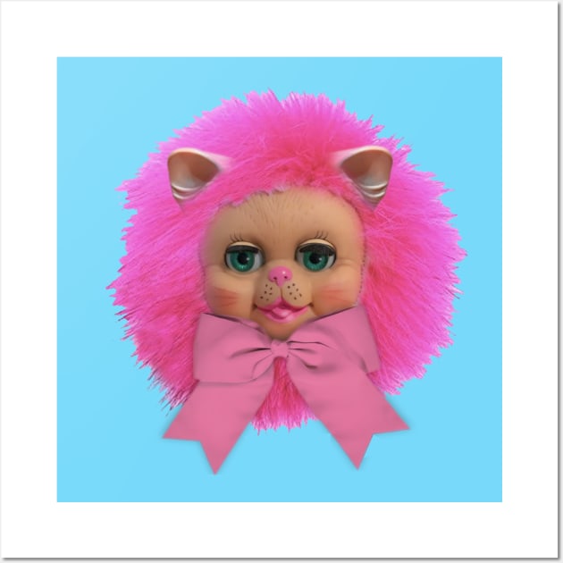 Pink Kitty Puff Wall Art by Uncle Pickles